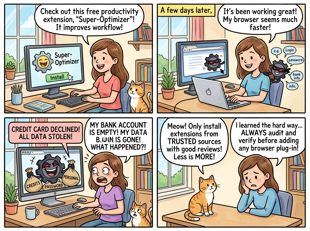 CyberToons: browser extension dangers